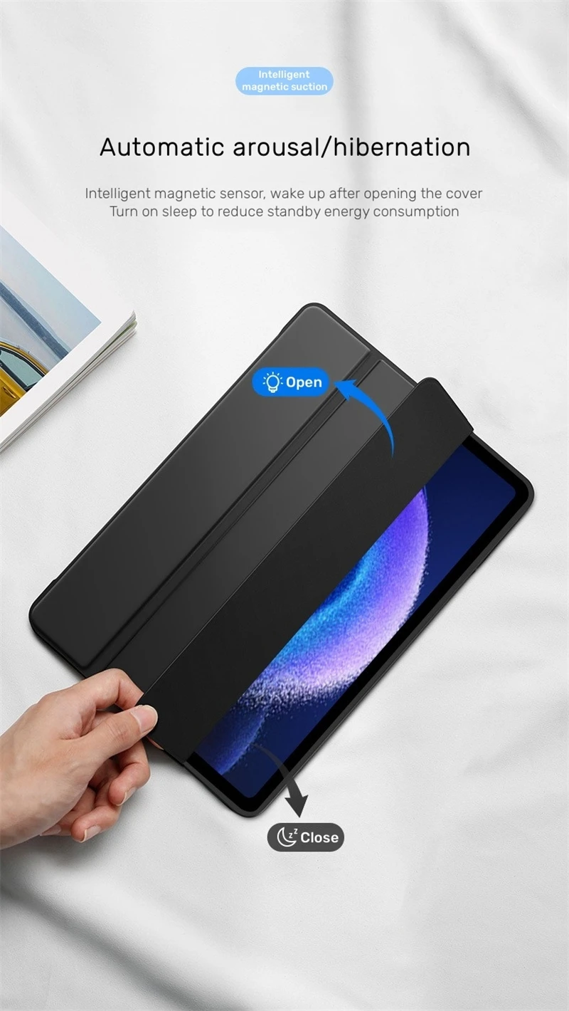 Custodia Protettiva Per Xiaomi Pad 6S Pro 12.4 (2024) Con Portapenne E Supporto – Fodero In Pelle PU Elegante E Multifunzione