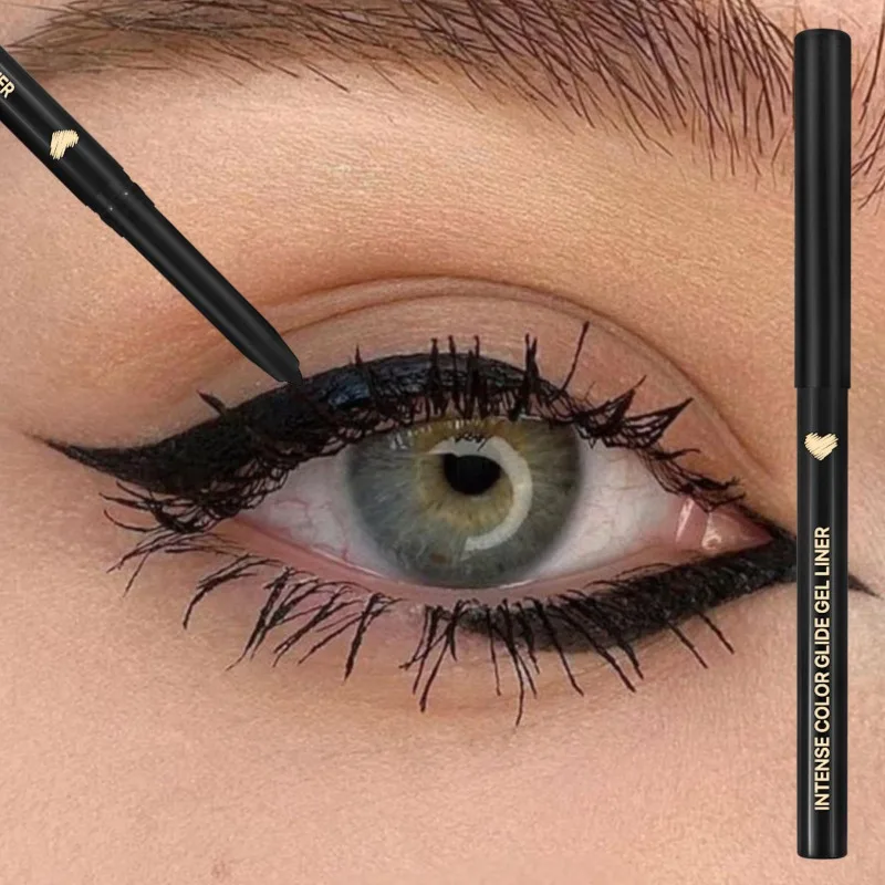 Waterdichte, zweetbestendige, langdurige zwarte eyeliner-gelpen die natuurlijk niet-vlekkend zijn voor oogmake-up voor dagelijks gebruik