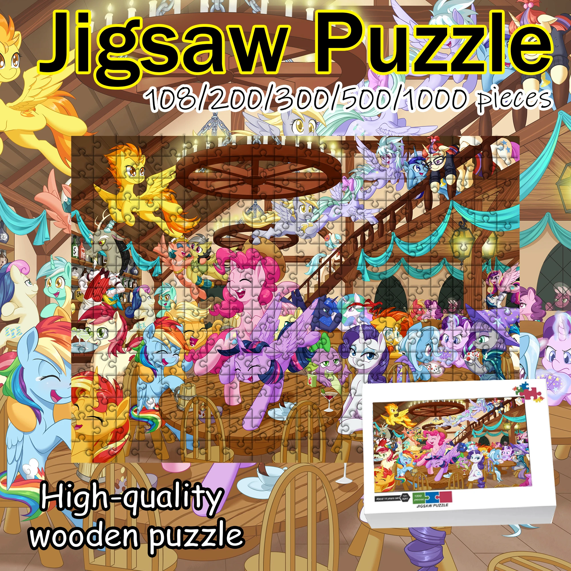 

My Little Pony Jigsaw Puzzle 108/200/300/500/1000 Pieces Wooden Puzzle High Quality Gift Fun Birthday gift