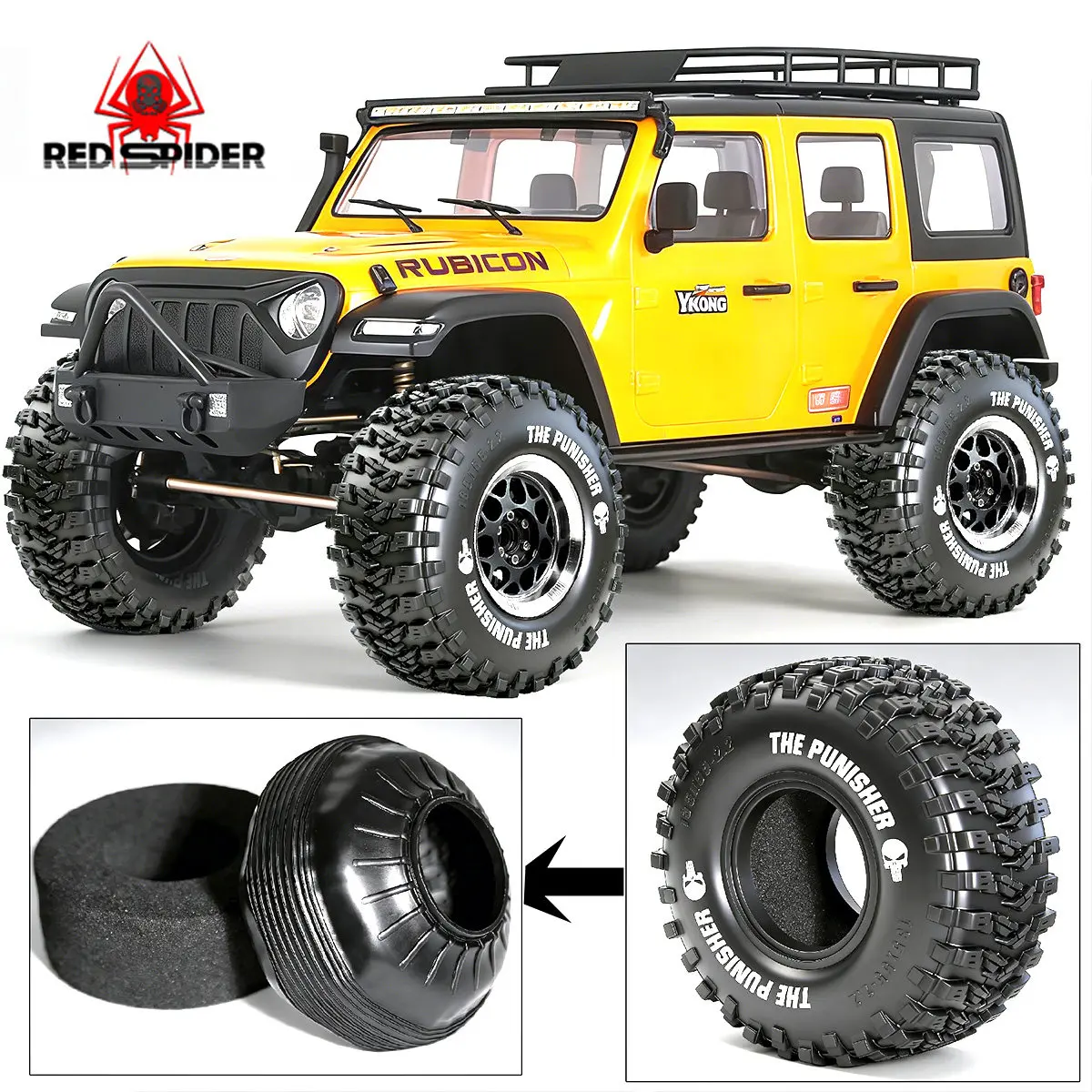 4 Psc 2.2 in Crawler Tires Rock Wheels Mud Tyre for 1/8 CROSSRC X3 YK4082 RC Car Upgrade Parts