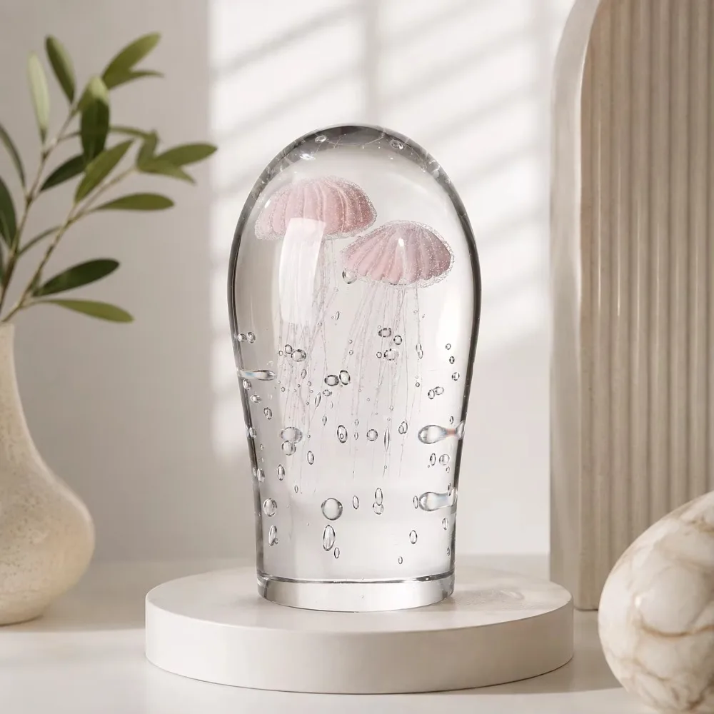 Dreamy jellyfish crystal ornament, suitable for interior designers and collectors, art museums and collection rooms to display