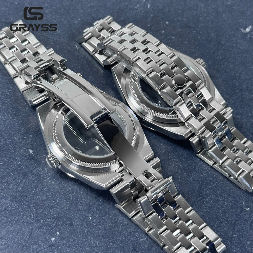 Caja de reloj mecánico automático Land de 40mm para miyota8215 ST1612, cristal de zafiro, parte trasera de cristal resistente al agua de 15atm