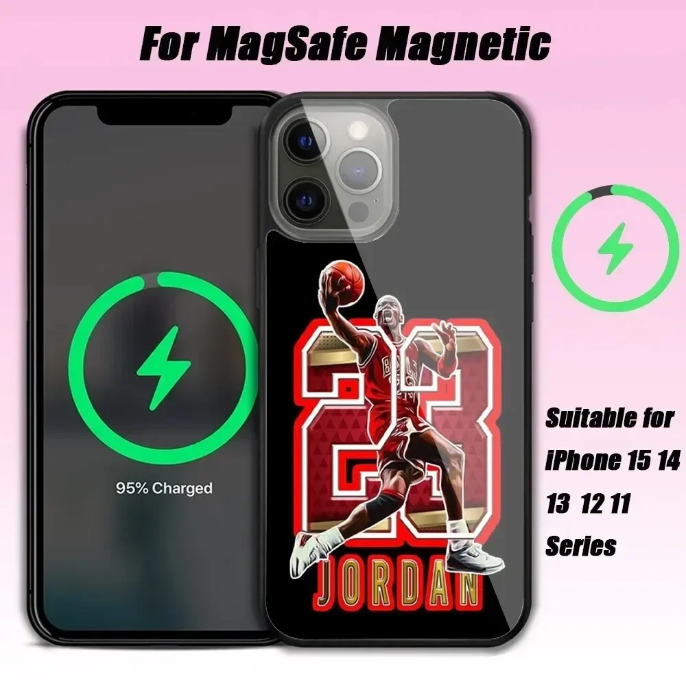 Basketball Michael Jordan-MJ Phone Case For IPhone 15 14 13 Pro Max 11 12 Mini Alex Mirror For Magsafe Wireless Charging Cover