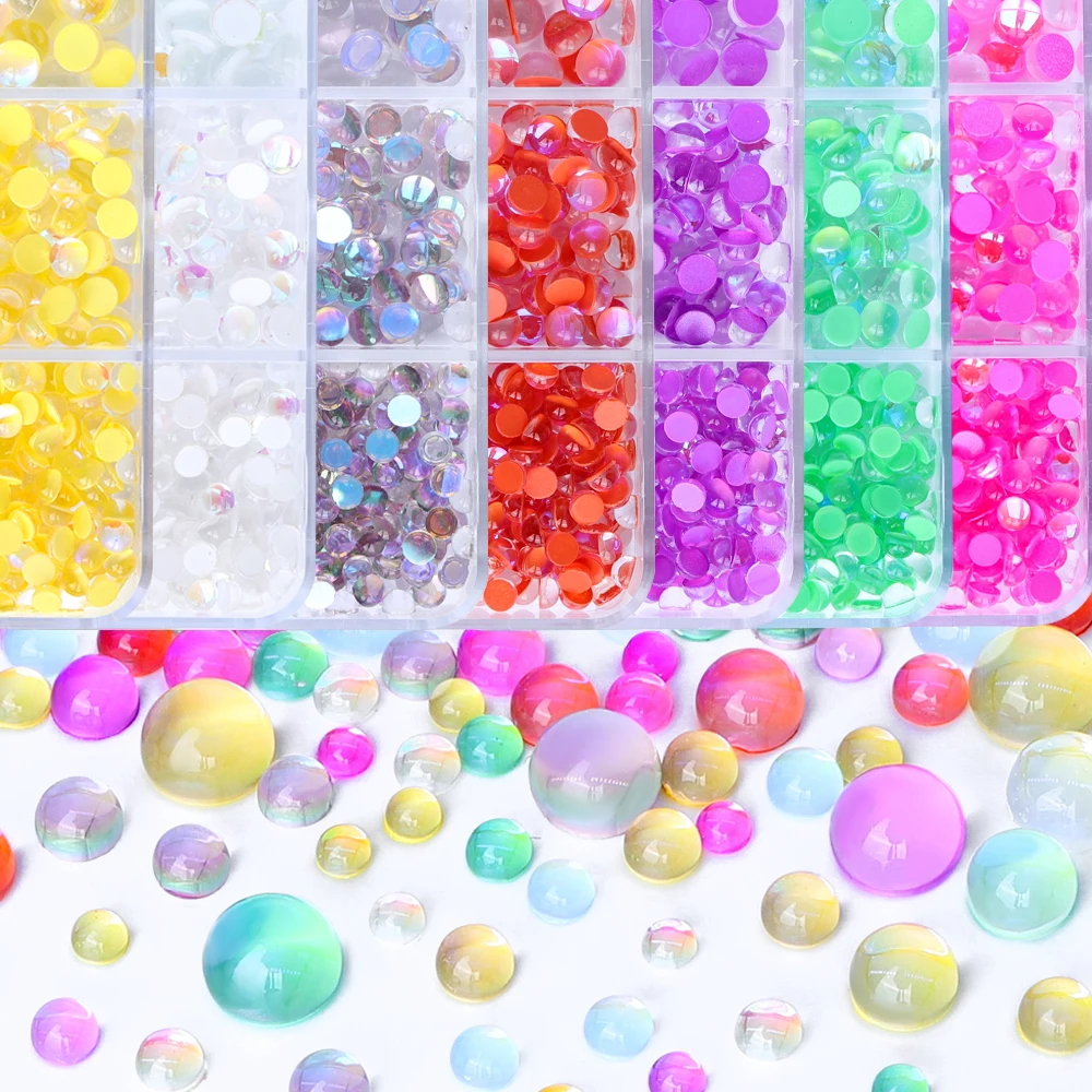 

Mix Sizes Mermaid Tears 3D Round Beads Rhinestones Various Color Glass Non Hotfix Flatback Crystal Nail Art Jewelry Decoration