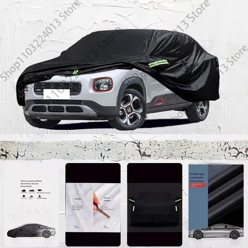 

For Citroen C4 AIRCROSS fit Outdoor Protection Full Car Covers Snow Cover Sunshade Waterproof Dustproof Exterior Car cover Black