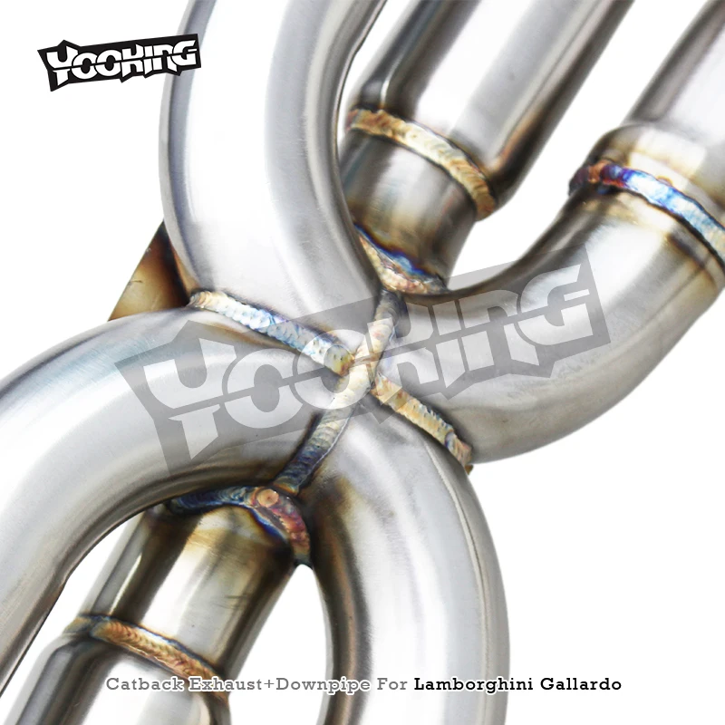 Turbo Exhaust Pipe System For Lamborghini Gallardo 5.0L 2004-2007 Superfast Straight Pipes Axle Back System Sport Downpipe