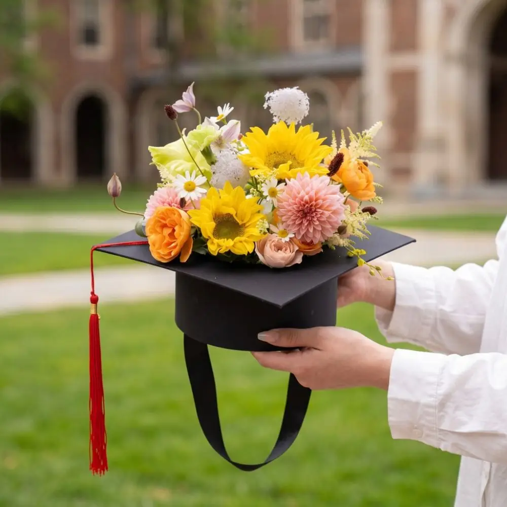 Cap Shaped Graduation Cap Floral Arrangement Base Floral Base Flower Arranging Frame Florist Craft Supplies Bouquet Holder