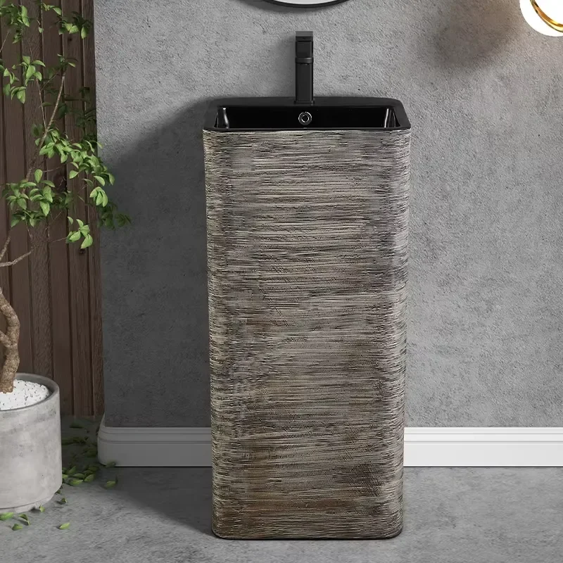 Modern Square Bathroom Basin Brushed Two Tone Finish Contemporary Washbasin for Home Hotel Restroom Sink Vanity Top Mount