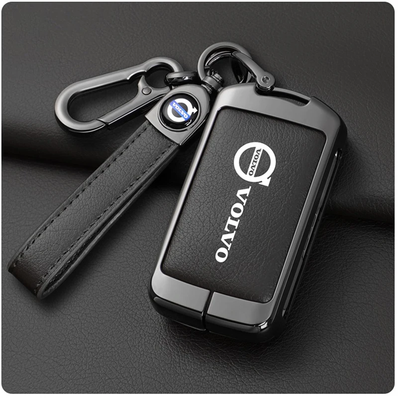 Zinc Alloy Leather Car Key Case Cover Shell For Volvo XC60 XC40 XC90 S90 V60 S60 V90 C40 Polestar 1 Polestar 2 Styling Accessory