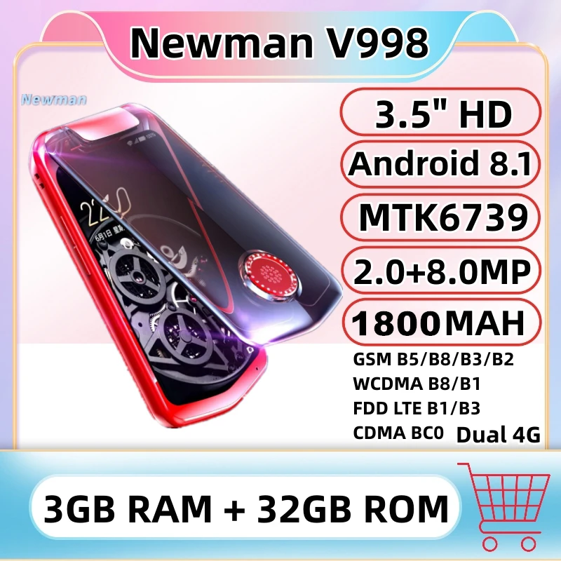 Newman V998 Dual 4G Flip Smartphone 3GB RAM 32GB ROM 3.5\