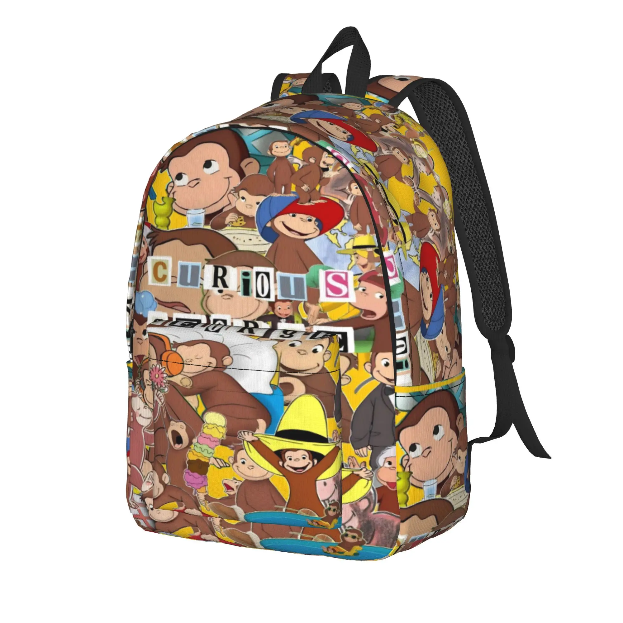 Curious George African Monkey  Backpack for Men Women Casual High School Business Daypack  Laptop Computer Shoulder Bag Outdoor