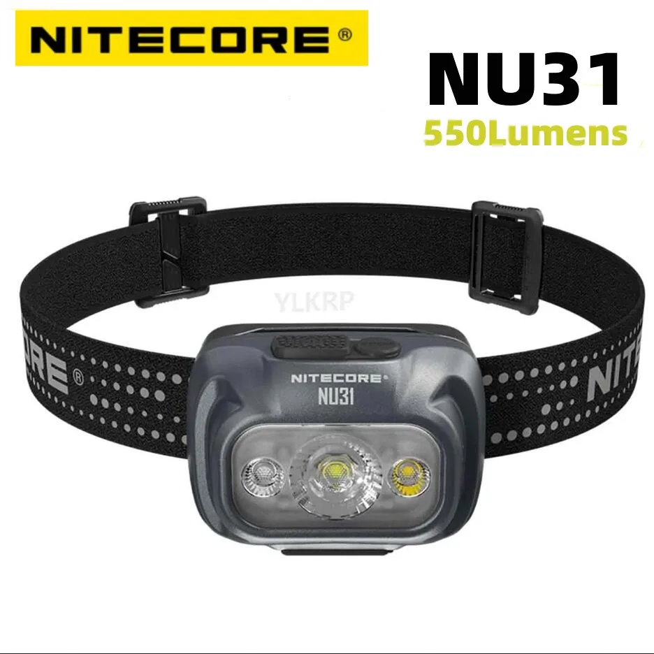 

NITECORE NU31 Three Light Source USB-C Rechargeable Headlamp 550 Lumen Trail Running Fishing Trekking Headlight Built in Battery