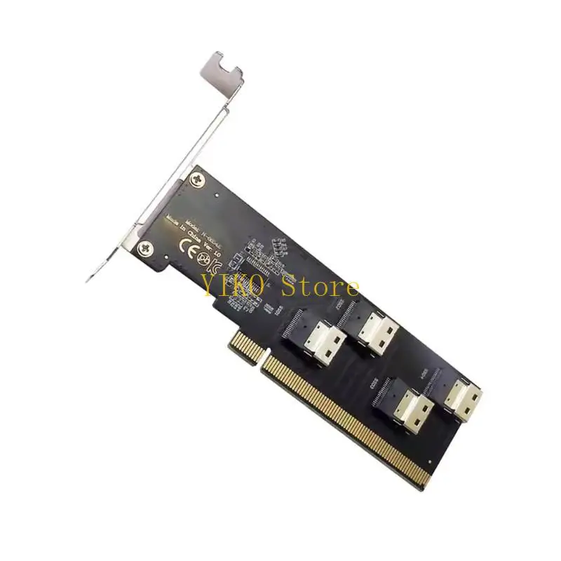 K32C 4 cổng Bộ điều khiển PCIE X16 Thẻ mở rộng nội bộ Bộ chuyển đổi PCIE sang SFF-8654