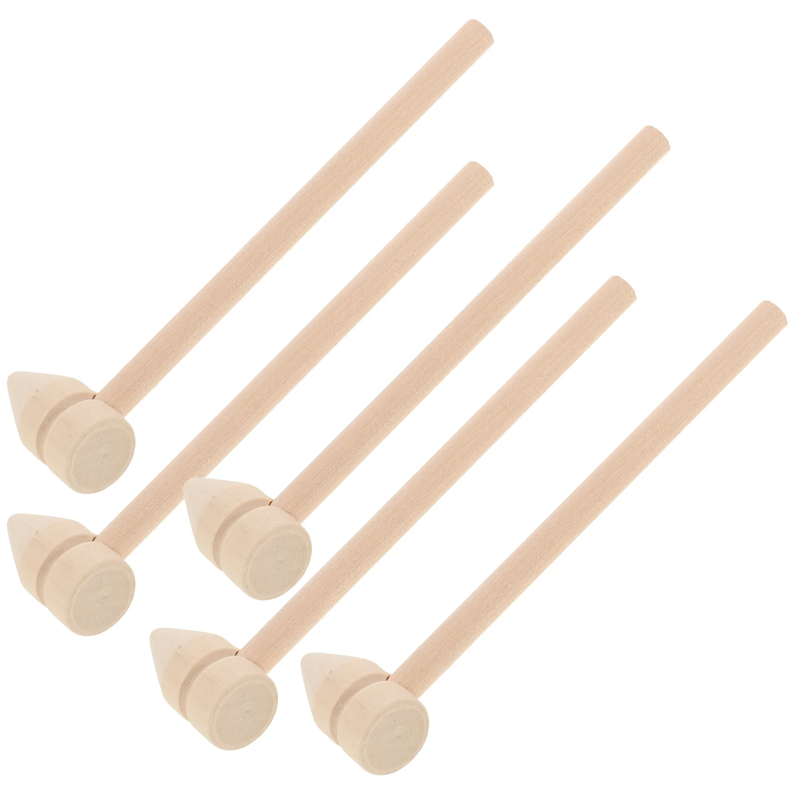 5 pçs mini martelo de madeira para crianças pequenas martelos portáteis maletes bordas suaves seguras para jogo ferramentas de martelar