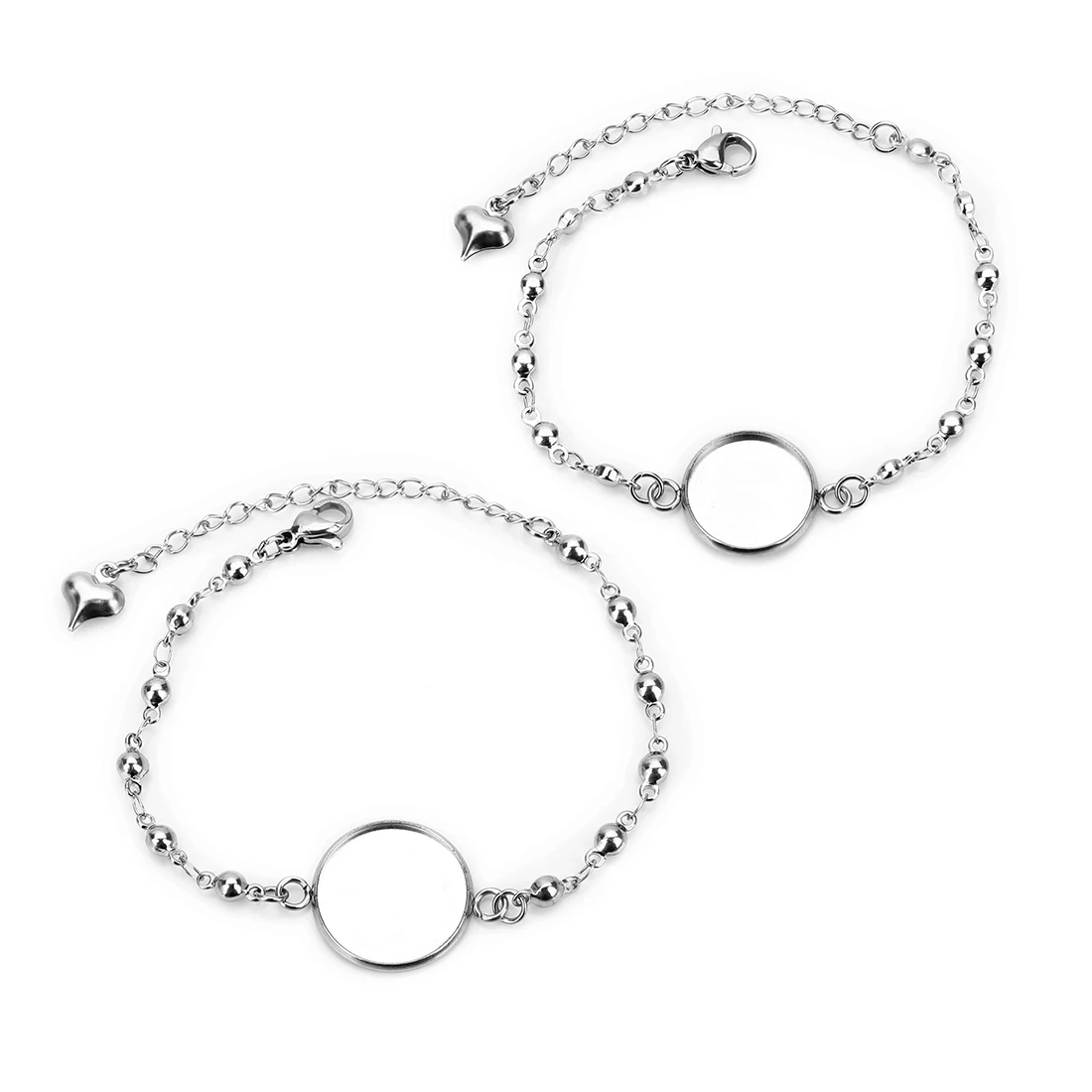 

5pcs 21.5cm Stainless Steel Connecting Bracelet Bottom Tray Fit for 12 14 16 18 20mm Cabochon Making Charms Bracelet Accessories