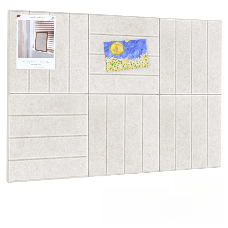 6/12 PCS Thickened Soundproof Felt Cork Wall Tiles Bulletin Pin Note Memo Boards Multipurpose Photos Display Background Decorative for Home Office Classroom Dorm Decor Ceiling Living Room Sound Proof Insulation Acoustic Panels