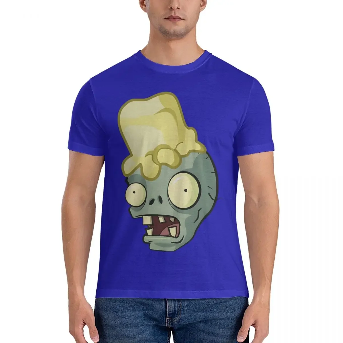 2025 نموذج جديد زبدة تي شيرت الرجال النباتات مقابل Z-الزومبي موضة القطن تي شيرت الجولة الرقبة قصيرة الأكمام تي شيرت Py الملابس