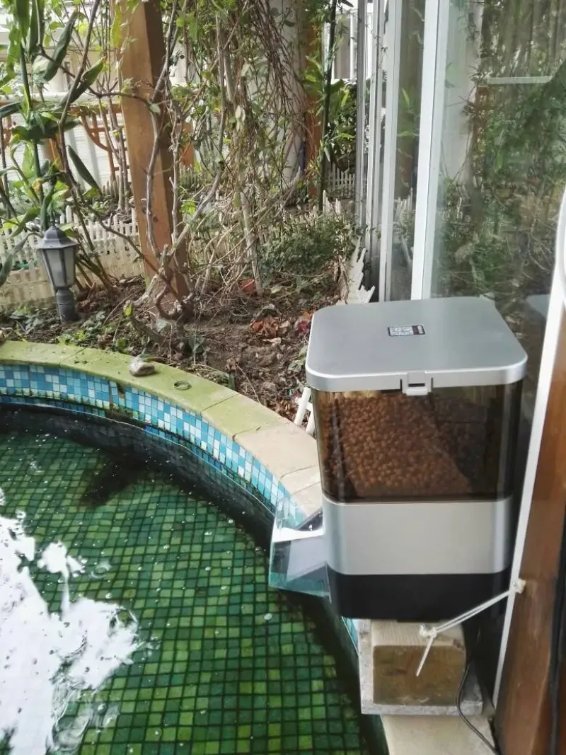 Fish Feeder Automatic At Pond Top Selling Automatic Pet Feeder Food Dispenser