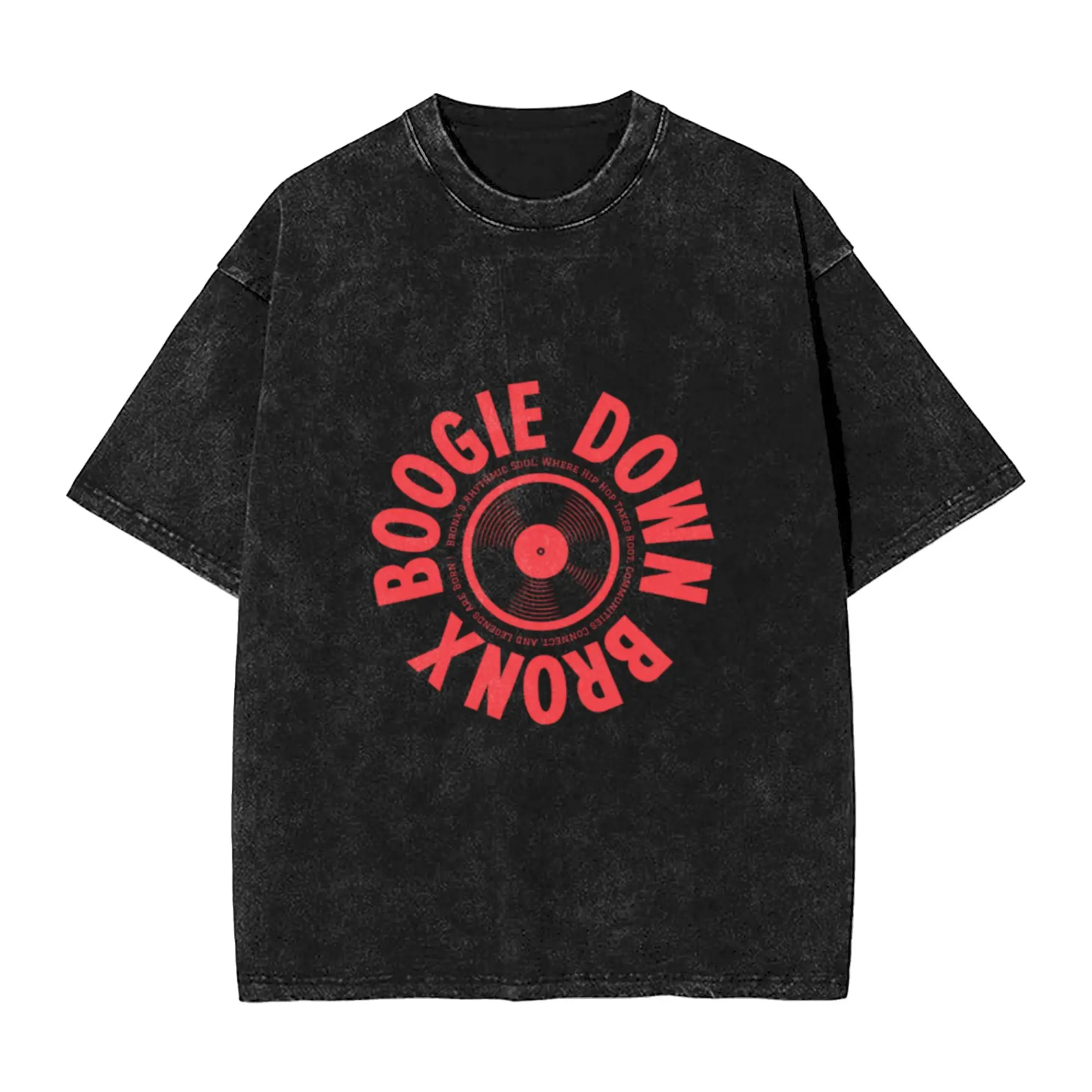 Boogie Down Bronx Hip Hop Logo - Vintage Vinyl Record Design Unique Stylish A Vintage Oversized Cotton T-Shirts