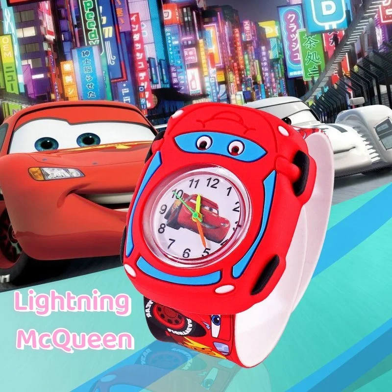 New Disney Lightning McQueen Anime Cartoon Children's Electronic Watch Creative Cute Car Pat Circle Bracelet Children's Toy Gift