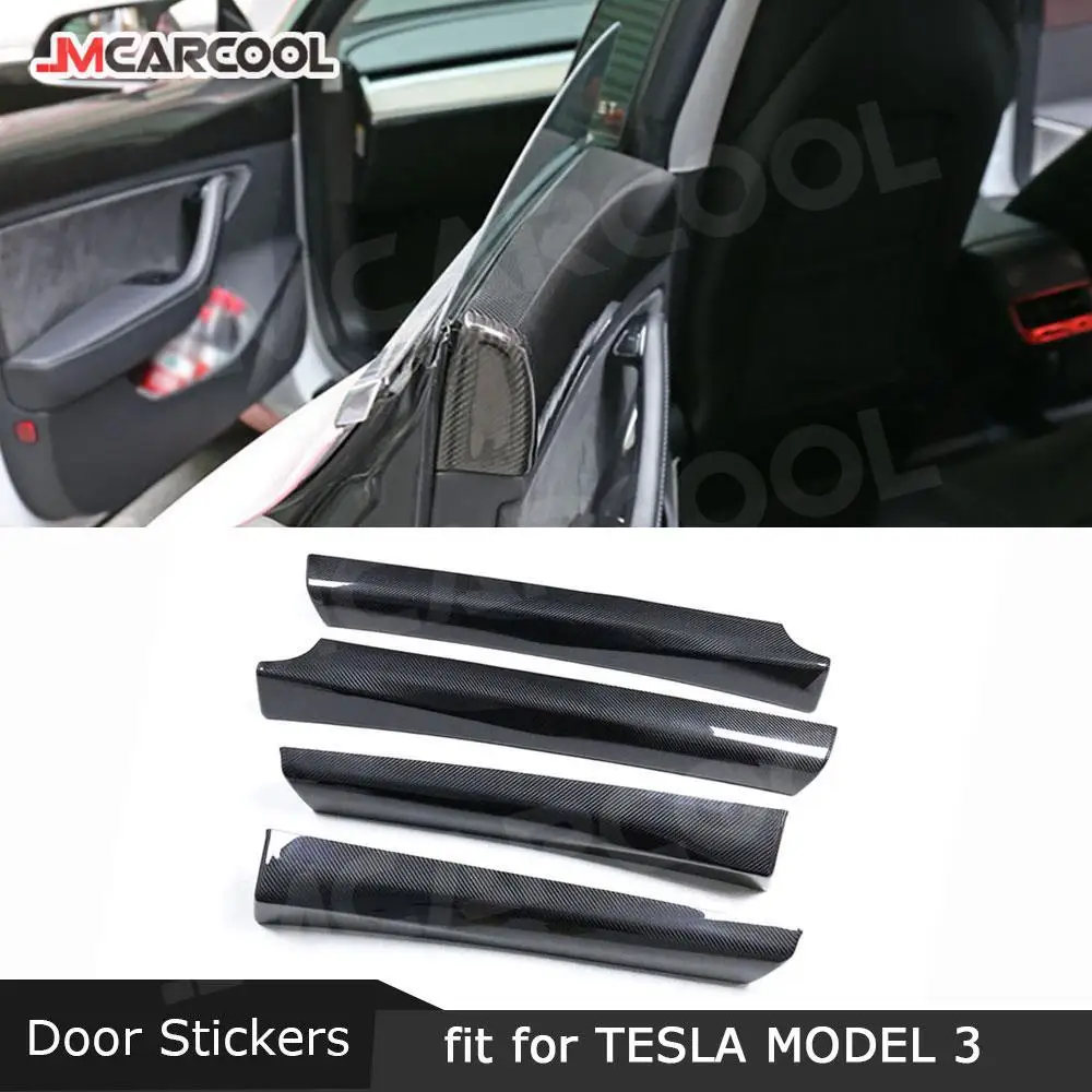 

Dry Carbon Fiber Dashboard Door Wood Trim Cover for Tesla Model 3 Y Interior Dash Panel Sticker Decoration Car Accessories