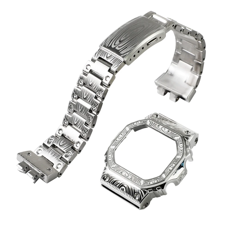 GMW-B5000 Set Metal Watch Strap 316L Stainless Steel Carved Watchband Case GMW-B5000 Watchband Bezel Tools