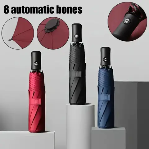 Large Windproof Travel Umbrella – Fully Automatic Open/Close, Waterproof & UV Sun Protection, Heavy Duty for Rain or Shine