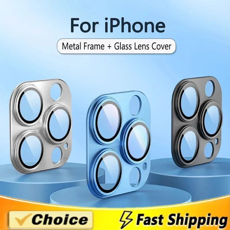 Metal Camera Lens Protector Glass For iPhone 14 11 12 13 15 Pro Max Back Lens Protective Film For iPhone 15 14 Plus 12 13 Mini