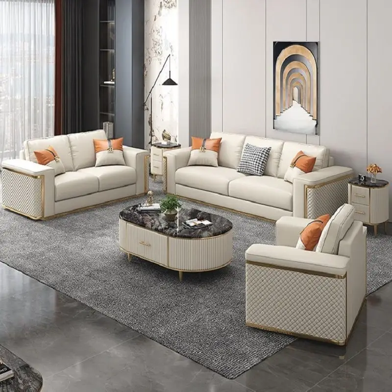 

Furniture Couch Wood ＜2000mm Emulsion l Shaped Classical Leatherwear Living Room Sofas Sofa Living Room Special Offer