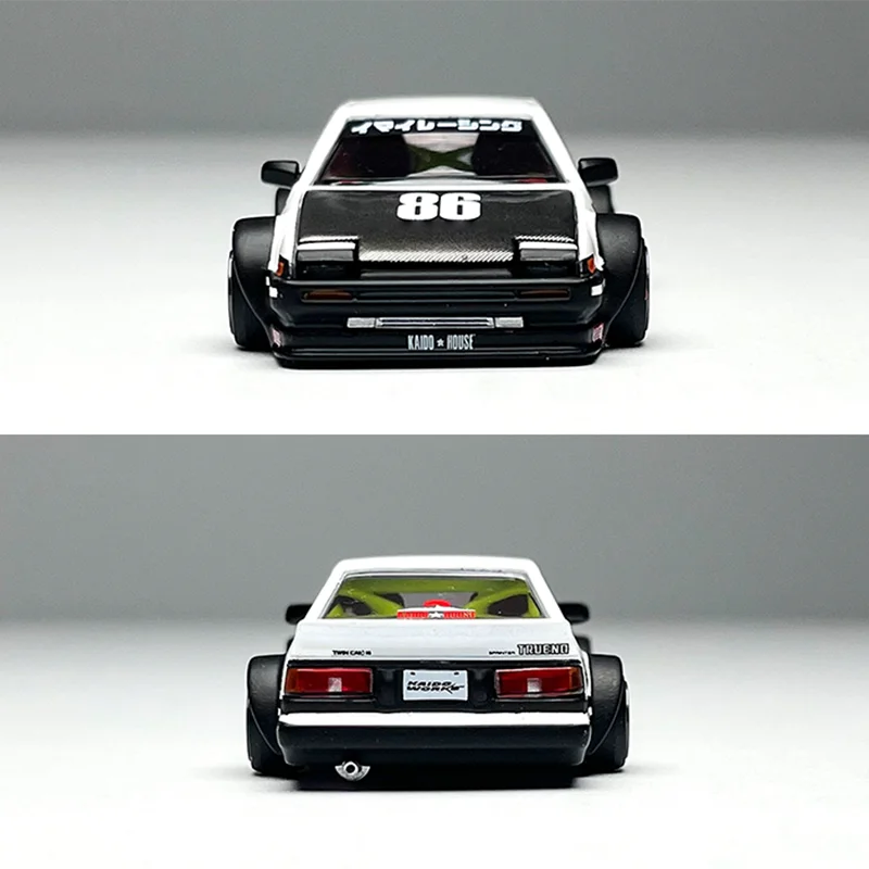 KaidoHouse+MINIGT 1:64 #180 AE86 SPRINTER TRUENO KAIDO STREET V1 Alloy Simulation Car Model Collection Display Ornament Toy Gift