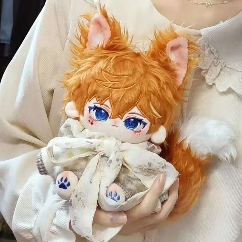 Kawaii Genshin Impact Plush Toys Tartaglia Cotton Doll Magnetic Tail Soft Stuffed Plushie Dolls Anime Figure Children Girl Toys