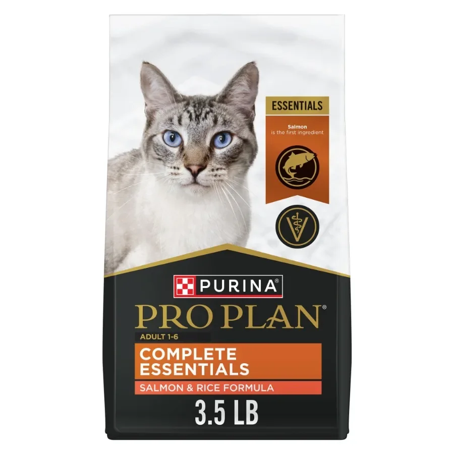 High Protein Cat Food With Probiotics for Cats, Salmon and Rice Formula, 3.5 lb. Bag