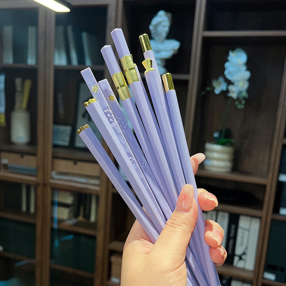 5Pairs New Purple Chopsticks Set Durable Simple Alloy Chopsticks Anti Slip Sushi Chopstick Reusable Separate Dining Dinnerware view 5
