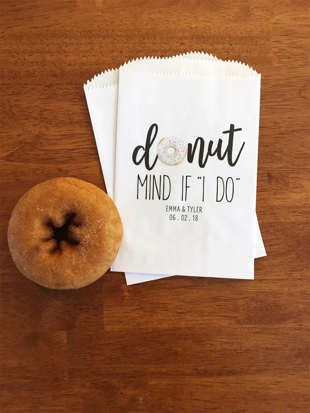 25pcs Wedding Donut Bags LINED - Donut Mind If I Do Bags - Bridal Shower Donut Bags - Donut Treat Bags - Donut Bags for Wedding