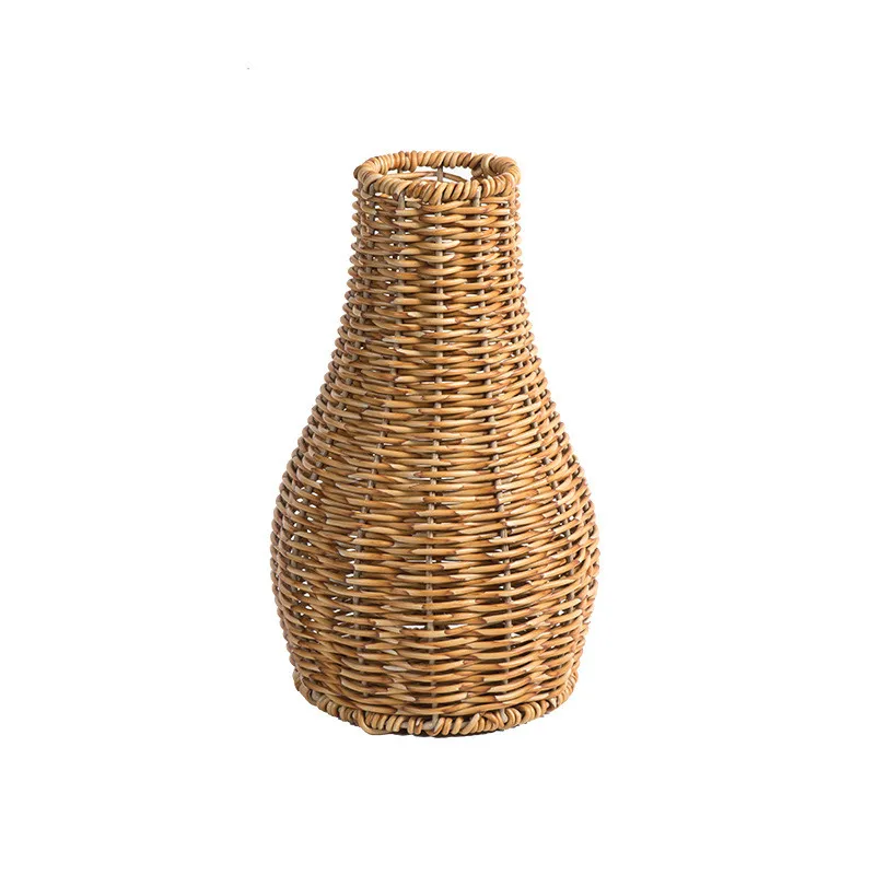 Imitation Rattan Woven Flower Vase Rustic Flower Arrangement Containers Dry Flower Container Living Room Home Decoration