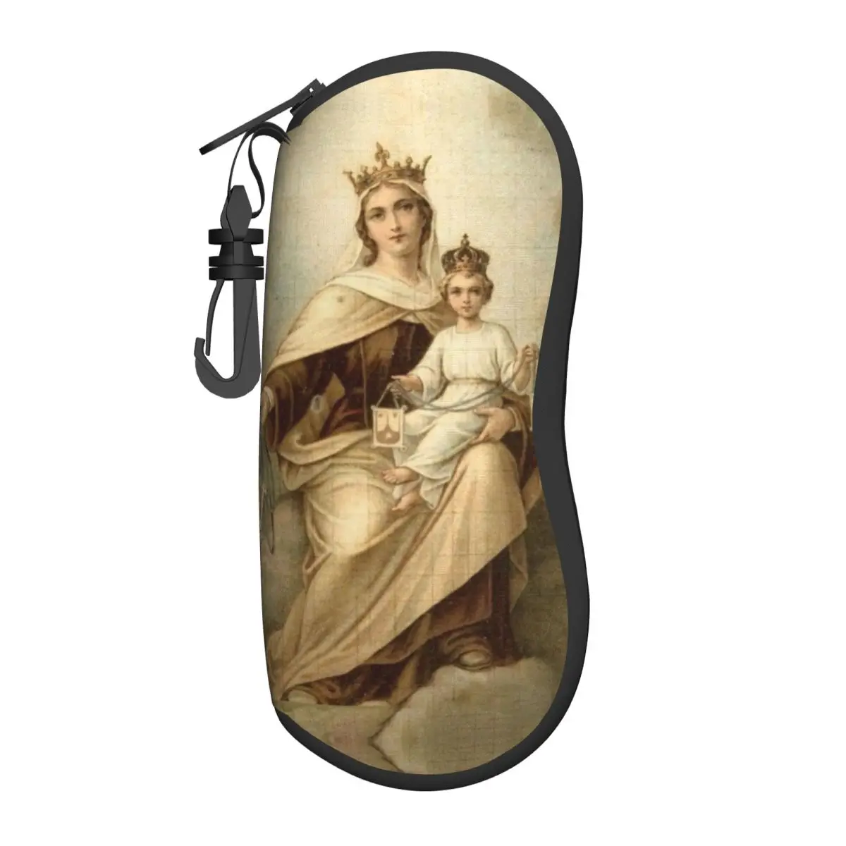 Custom Our Lady Of Mount Carmel Shell Glasses Case Unisex Cool Catholic Virgin Mary Eyeglasses Case Sunglasses Protector Box