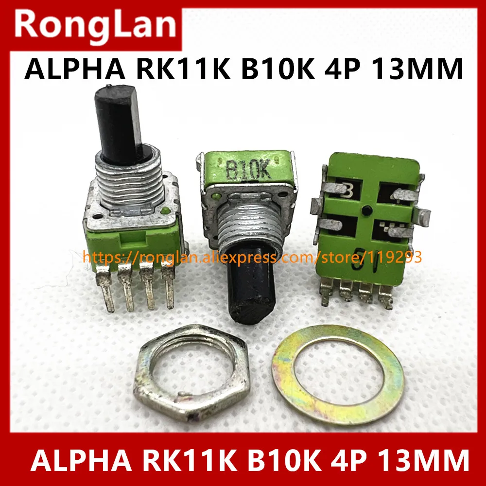 

[BELLA]TAIWAN ALPHA potentiometer RK11K Series legs with a gong sound dental instruments B10K Potentiometer 13MM shaft--10PCS