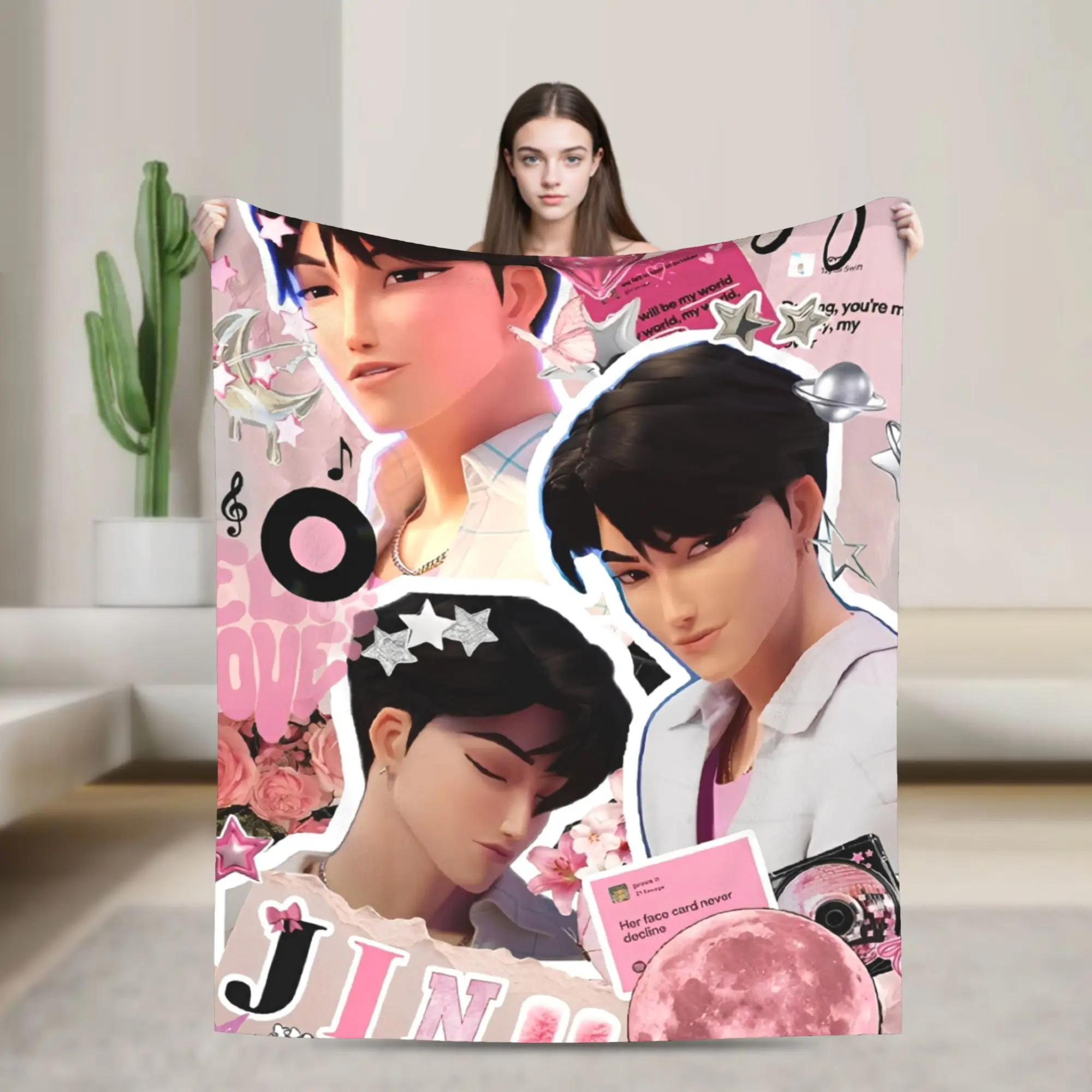 

Kpop Demon Hunters Printed Blanket For Men Women Super Soft Cozy Throw Blankets for Bed 50x60 Inches Multi-size