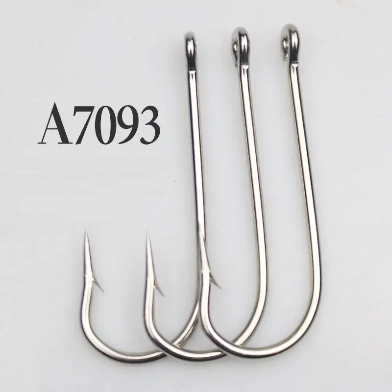 FTK High Carbon Steel Barbed Fishing Hook Sea Fishing Long Handle Hook With EYE for Catfish Black Porgy Fishing