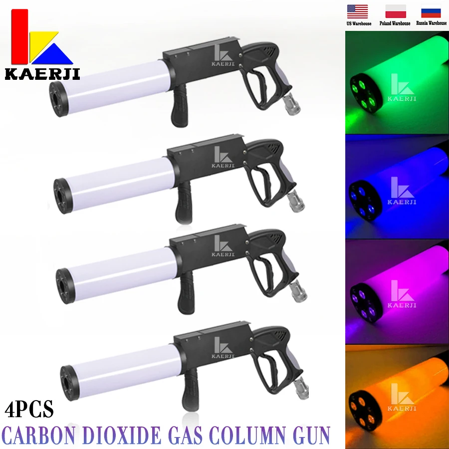 

NO Duty 4Pcs Carbon Dioxide Gas Column Gun Bar RGB Party Led DJ Stage Co2 Jet Machine Effect Fogger Smoke Gun smoke lighting