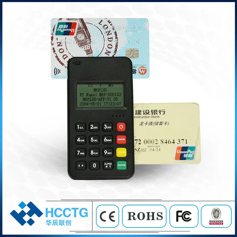 Bluetooth4.2 Mobile Chip NFC Card Reader, VISA Master PCI EMV Certified MPOS Terminal