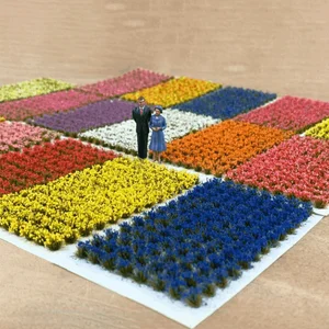 Flor em miniatura cluster grama tufts diorama layout para o cenário ferroviário em miniatura cenário de construção ferroviária modelo decoração 12 principais vendas minhatura de predio - №10