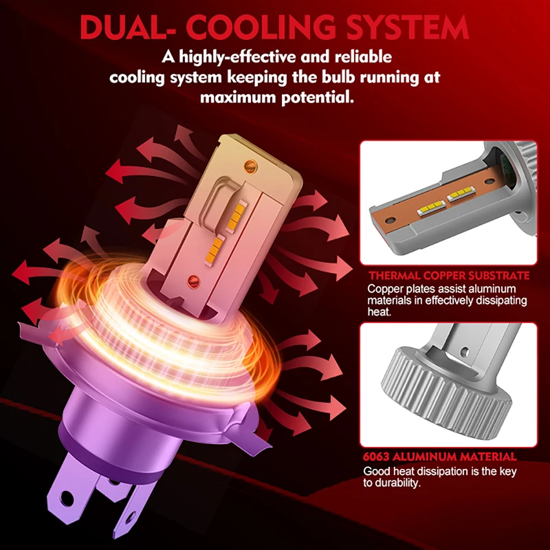 Dualvision 2 قطعة 30000LM H4 9003 LED المصابيح الأمامية Canbus لا خطأ H4 HB2 LED مرحبا/لو شعاع 300 واط مصابيح رأس السيارة 6000 كيلو ضوء السيارات #5