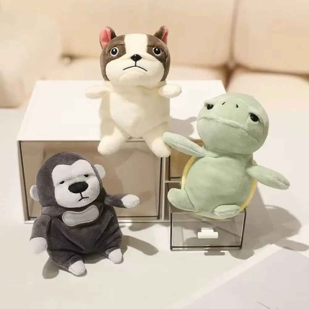 Mini Size Turtle Plush Pendant Cartoon Design 13cm Gorilla Stuffed Toy Soft Fluffy Compact Style Monkey Doll Keychain