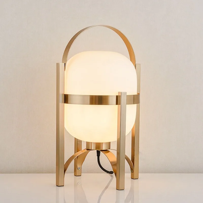 Italian postmodern creative fashion glass, art living room study bedroom model room bedside lamp