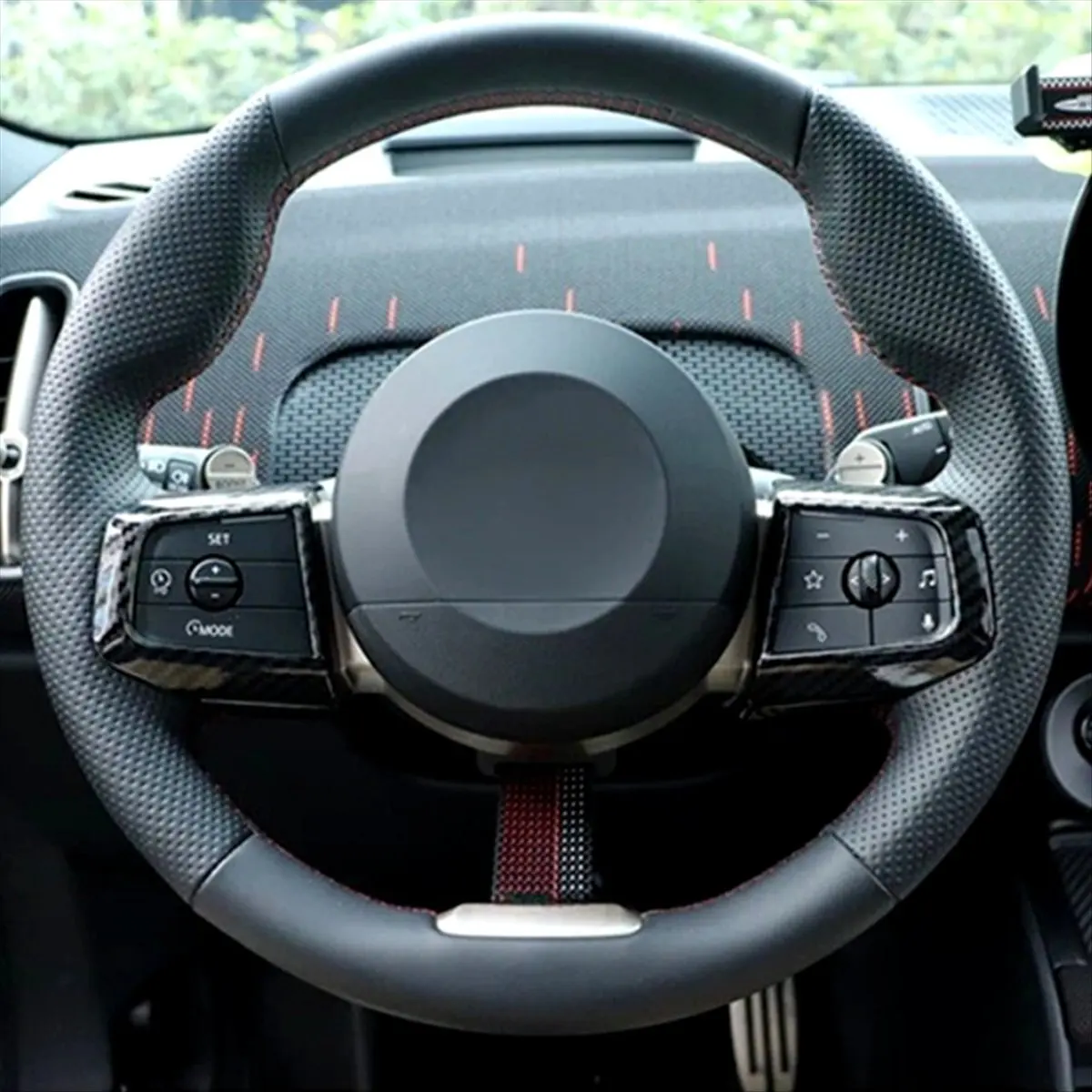 #50H (Carbon Fiber Pattern)Car Steering Wheel Button Cover Trim for Mini Cooper S F66,Automotive Parts & Accessories
