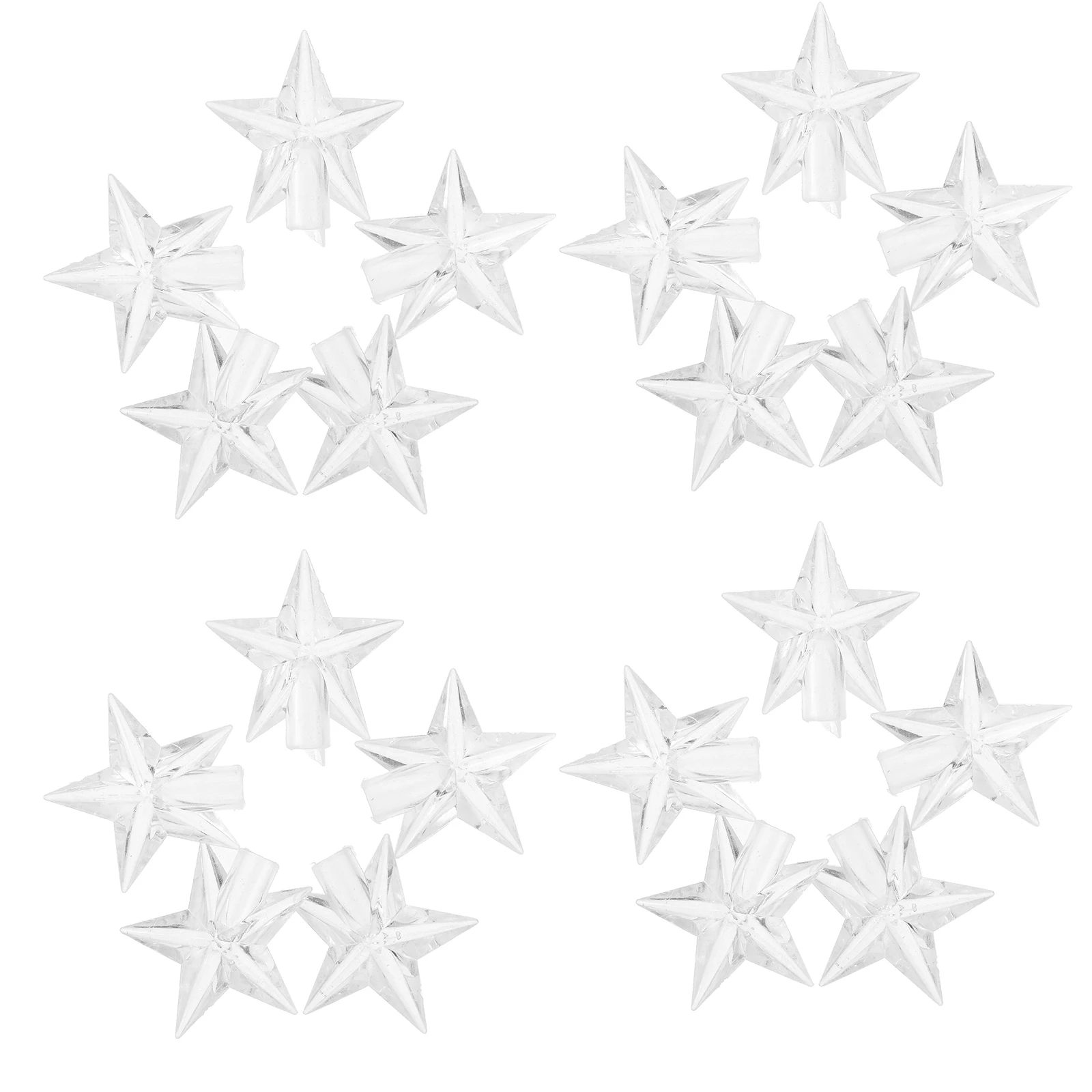 

100 Pcs Christmas Lights Star Cover Covers for Mini Lampshade Tree Bulb Stars LED Decorative Outdoor