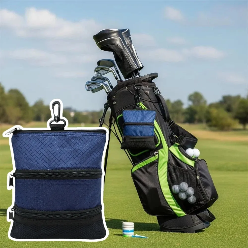 Waterproof Golf Ball Bag Portable Large Capacity Golf Accessory Bag Zippered Durable Golf Storage Bag Golf Training