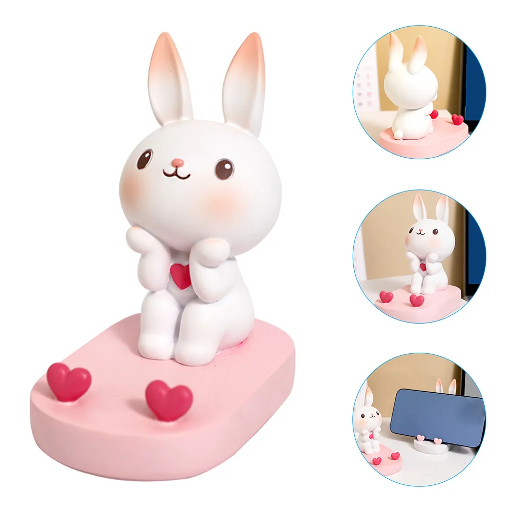 Rabbit Phone Holder Practical Bunny Stand Car Dining Table Multi-function Smartphone Resin Cartoon