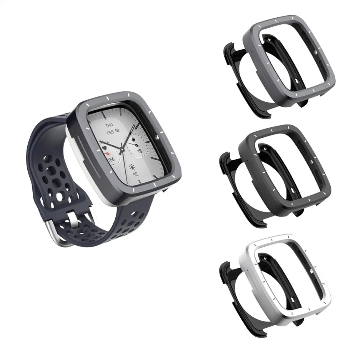 Per Active 2 Square/Active2s Square Sapphire Watch Custodia protettiva in metallo nera